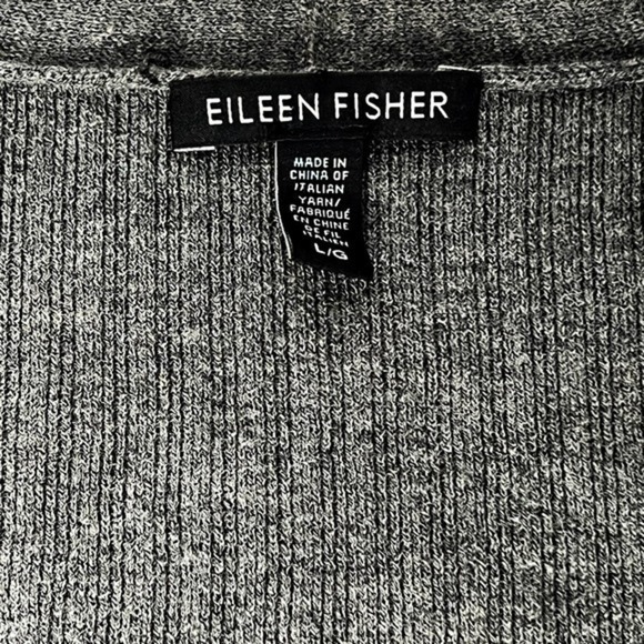 Eileen Fisher Long Cardigan Wool‎ Crepe Rib Pockets Size Large - Picture 6 of 7